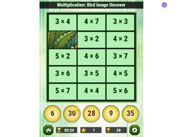 Multiplication: Bird Image Uncover